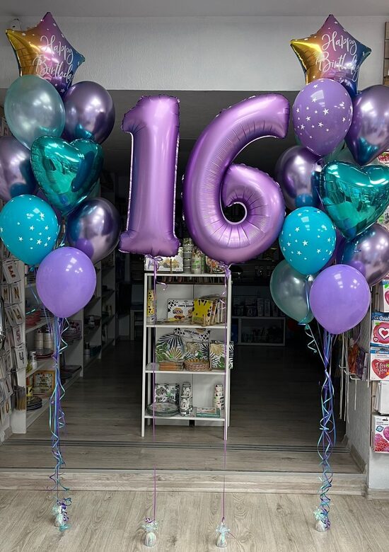 N-53 Hēlija balonu kompozīcija "Cipari un balonu pušķi"